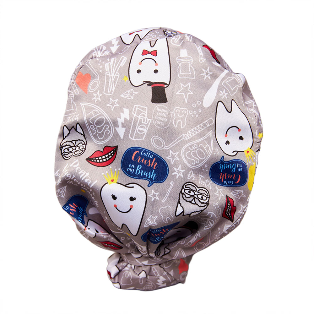 Gorro Quirúrgico - Dientes Color Gris - Scrub - Luneta Scrubs