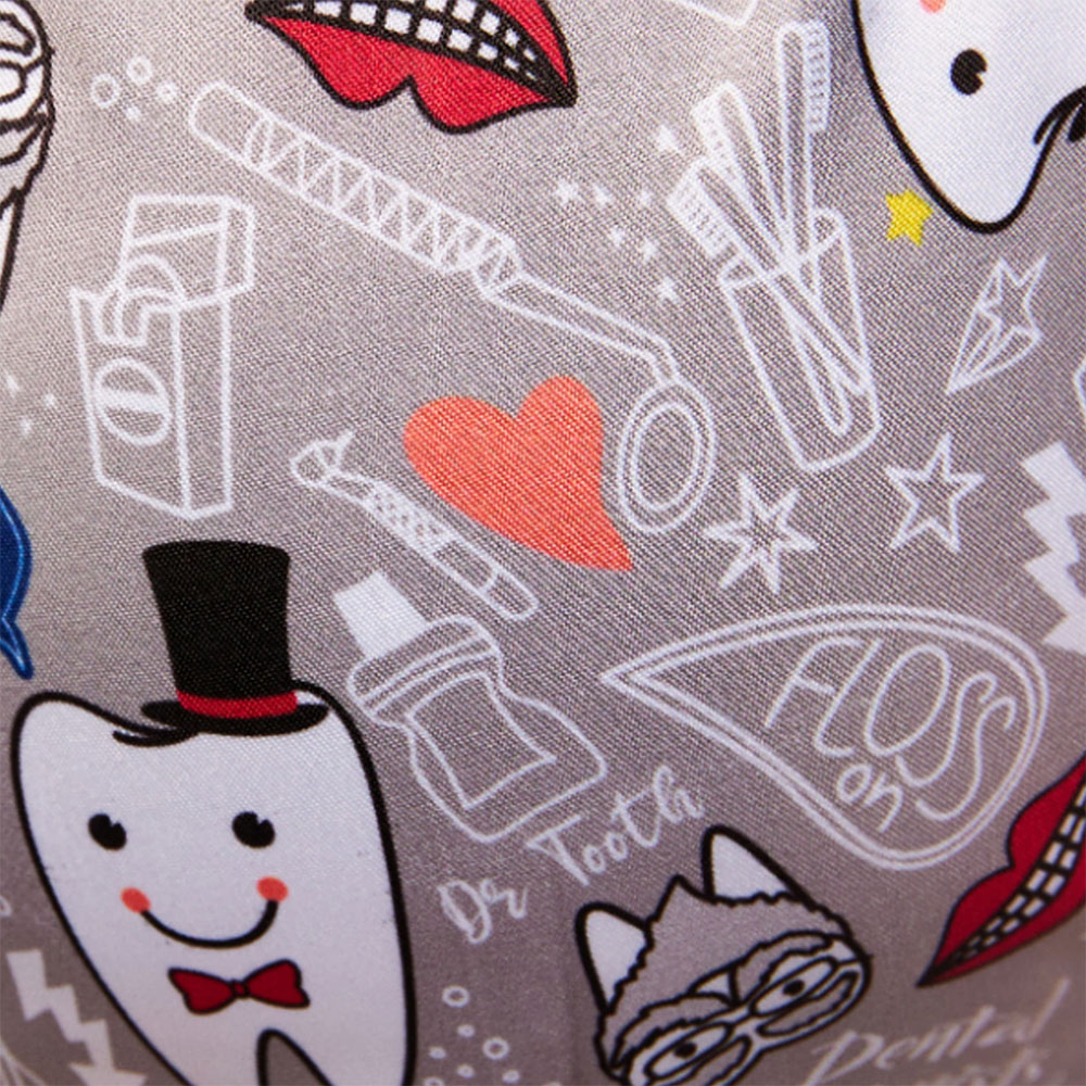 Gorro Quirúrgico - Dientes Color Gris - Scrub - Luneta Scrubs