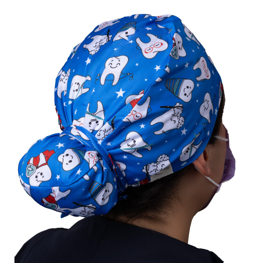 Gorro Quirúrgico - Dientes Color Azul - Scrub - Luneta Scrubs