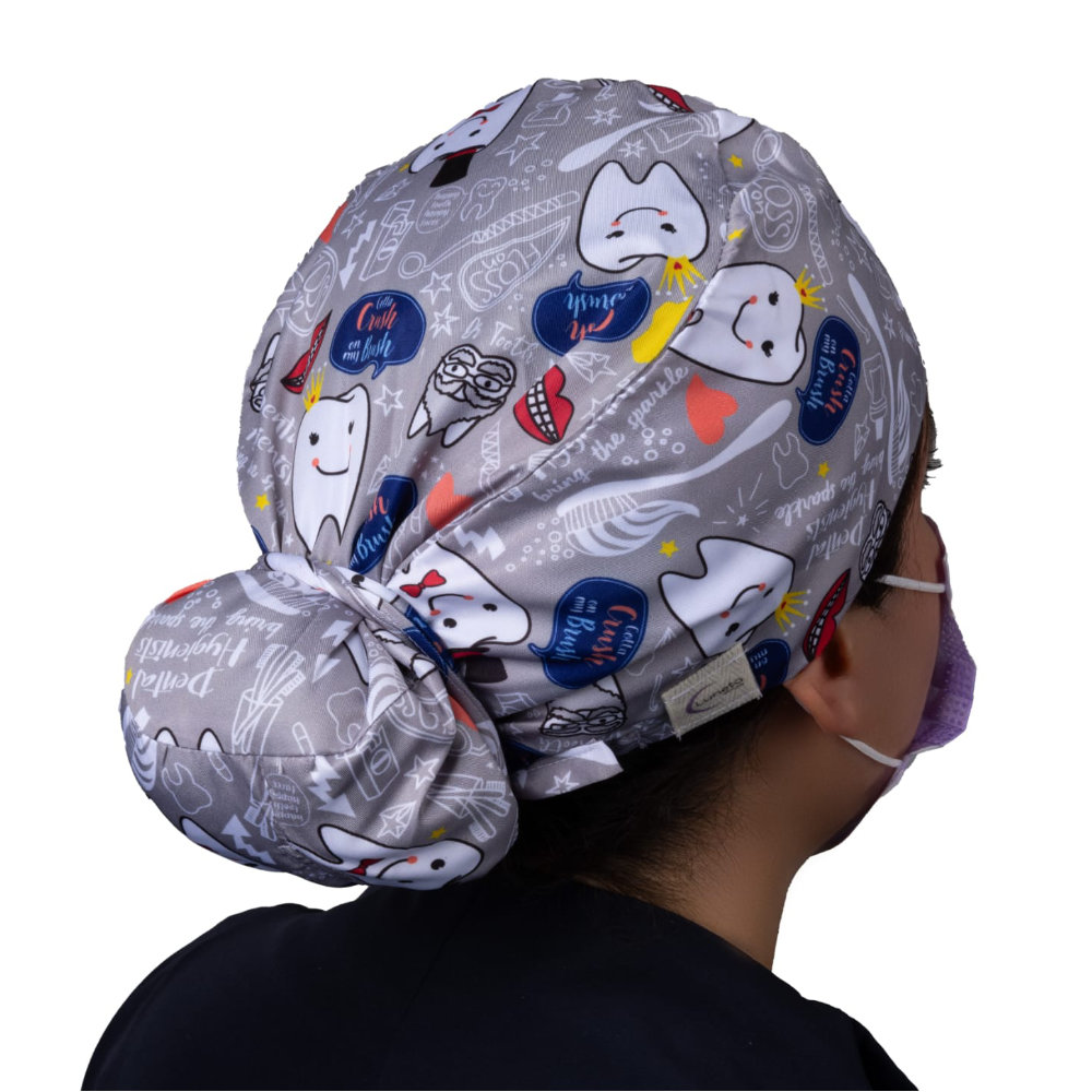 Gorro Quirúrgico - Dientes Color Gris - Scrub - Luneta Scrubs